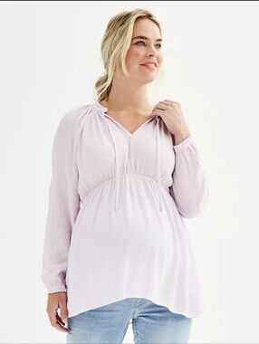 Sonoma Light Pink Maternity Peasant Tunic